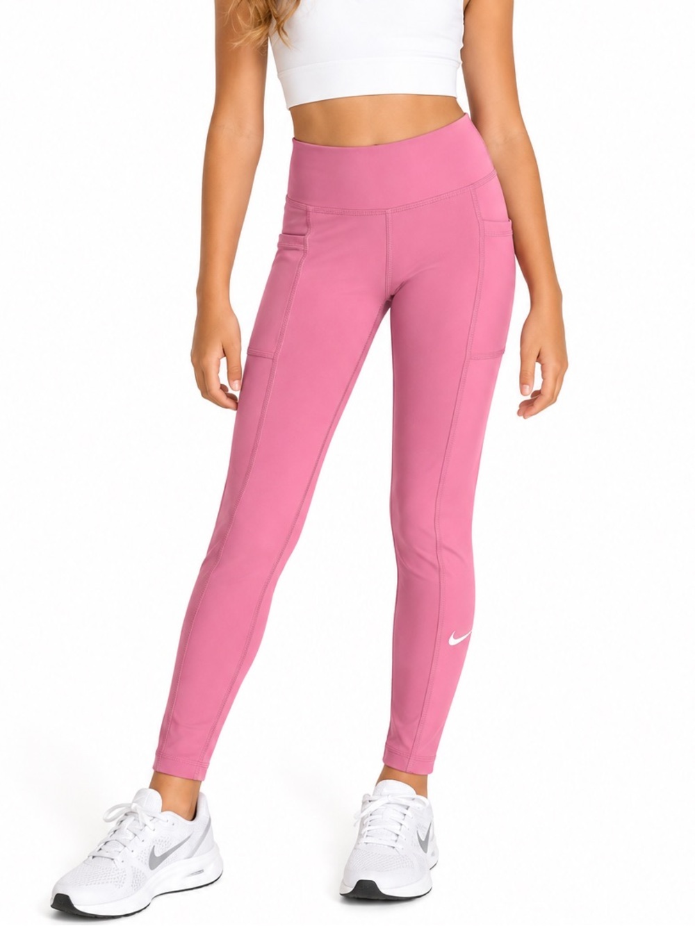Nike One Girls Medium Pink Dri-FIT High Rise Leggings NWT
